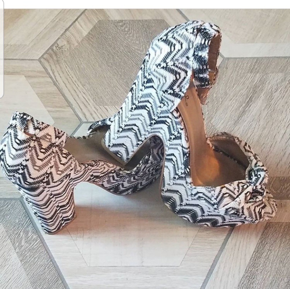 Black and White Platform Sandals